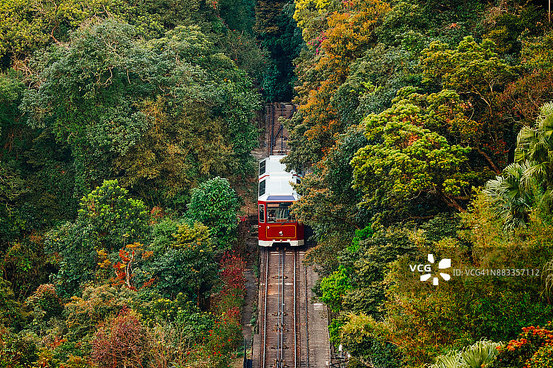 香港太平山顶缆车图片素材