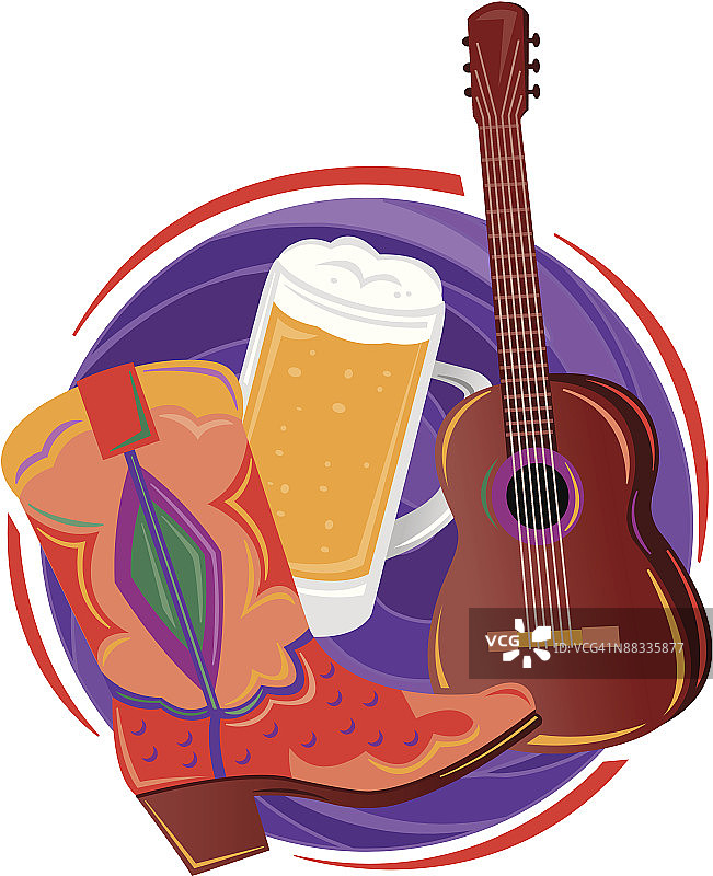 乡村西部元素色彩图片素材