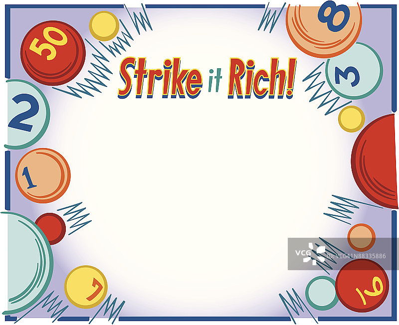 边框，标题，“中大奖”彩票球，彩色图片素材
