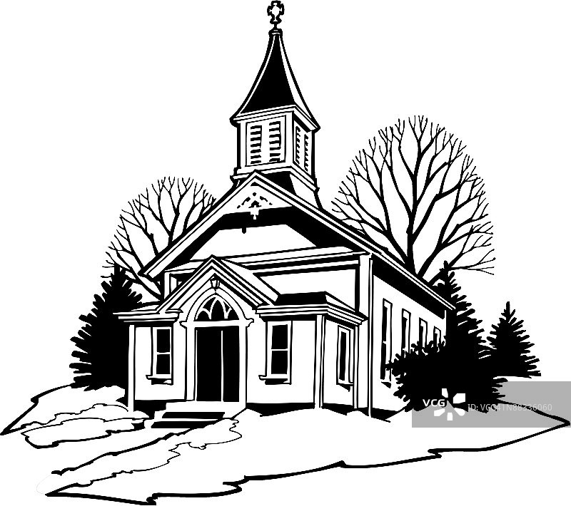 冬季的教堂图片素材