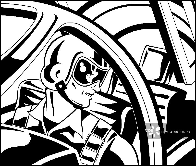 喷气式飞机中的战斗机飞行员图片素材