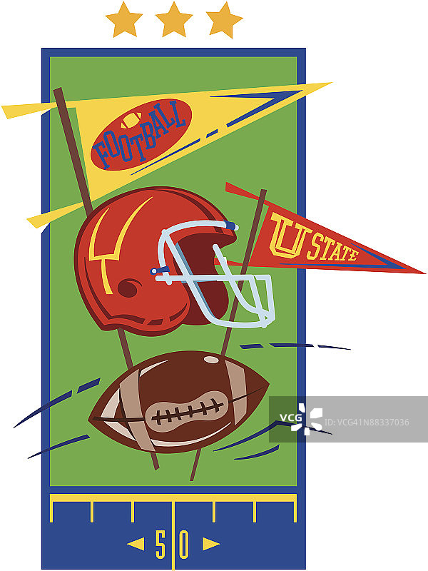 足球元素，美国，50色图片素材