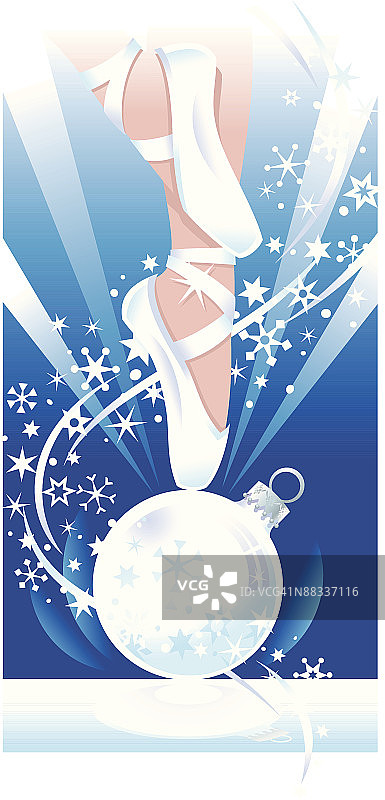 圣诞装饰品上的芭蕾舞女演员图片素材