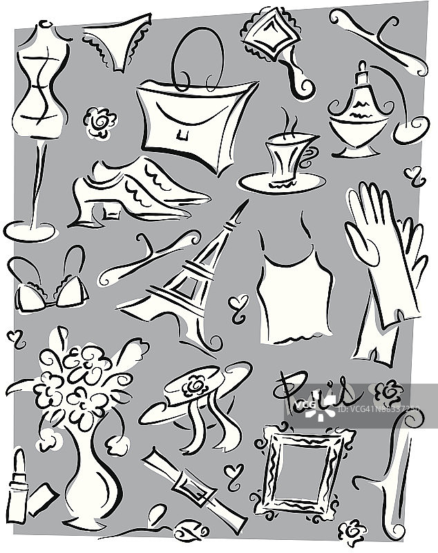 巴黎法式元素纹理灰色图片素材