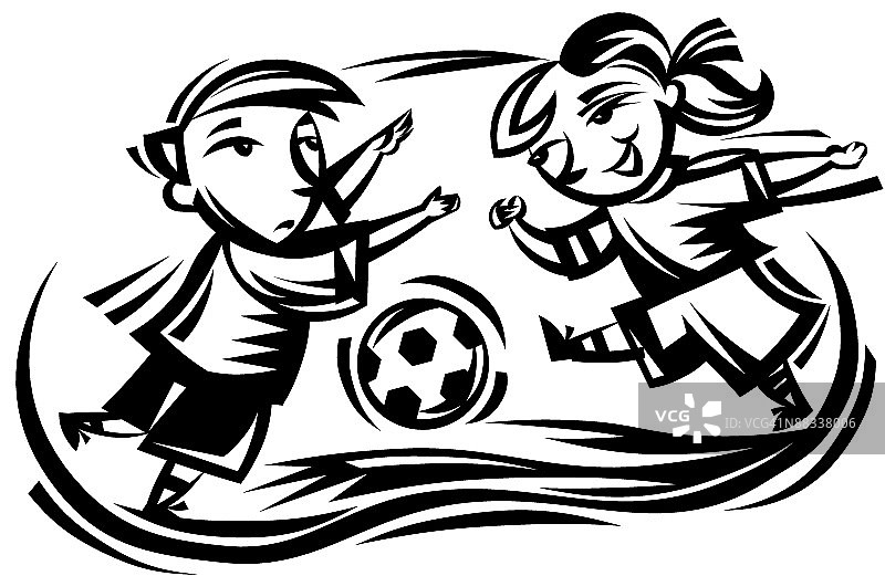 孩子们踢足球图片素材