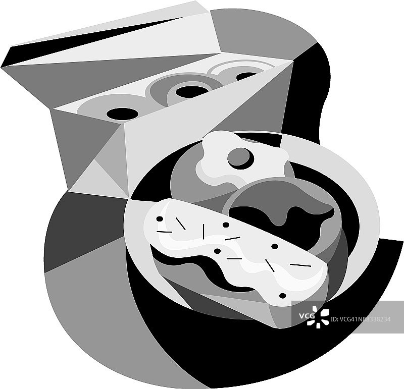 甜甜圈灰度分组元素图片素材