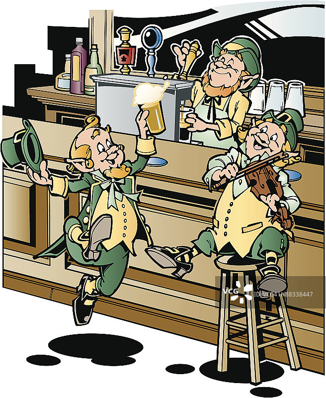 酒吧里彩色小妖精图片素材