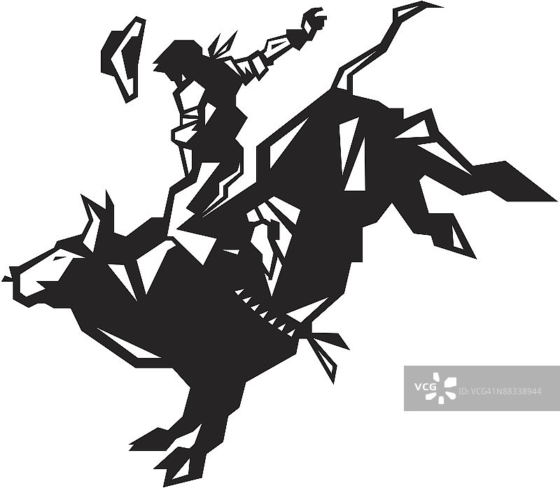 骑公牛的牛仔图片素材