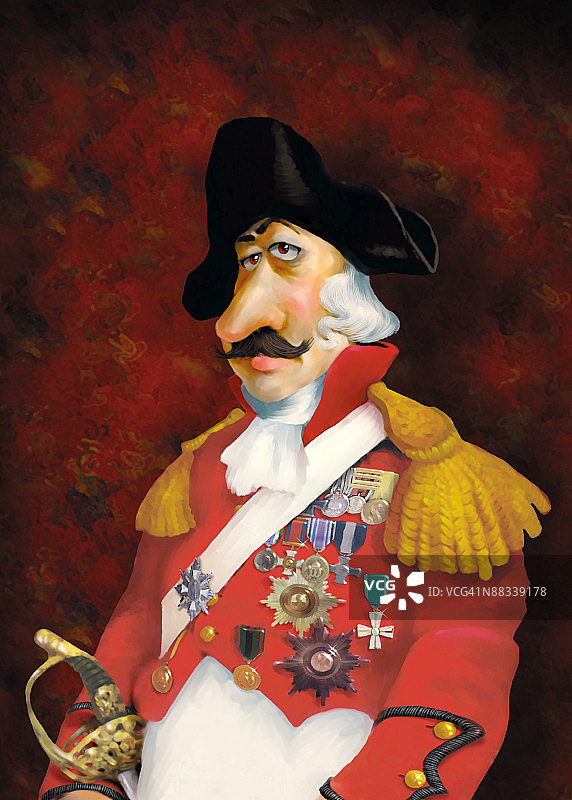 红衣船长（彩色，低分辨率）图片素材