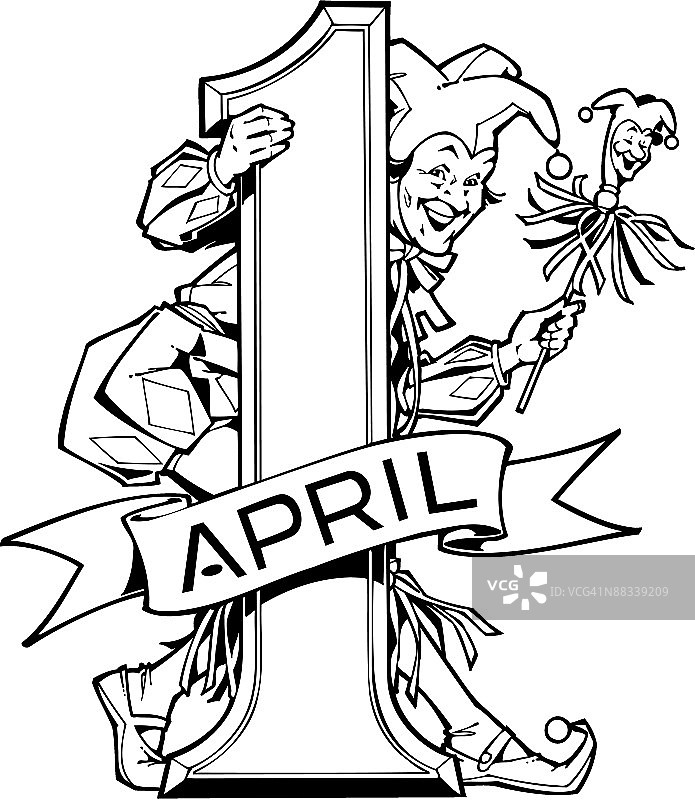 愚人节与数字1图片素材