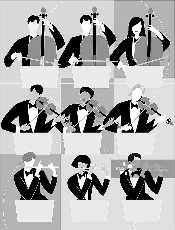 纹理管弦乐队灰度分组元素图片素材