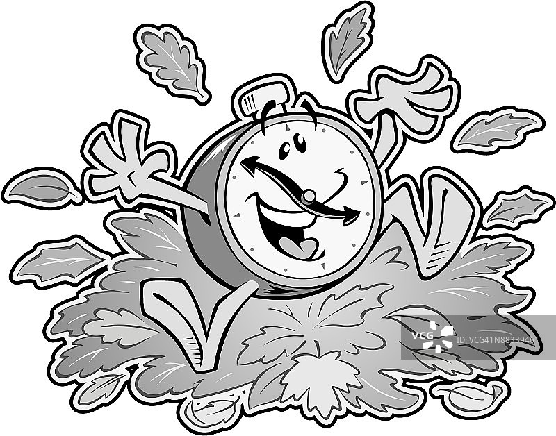 庆祝夏令时的动画时钟图片素材