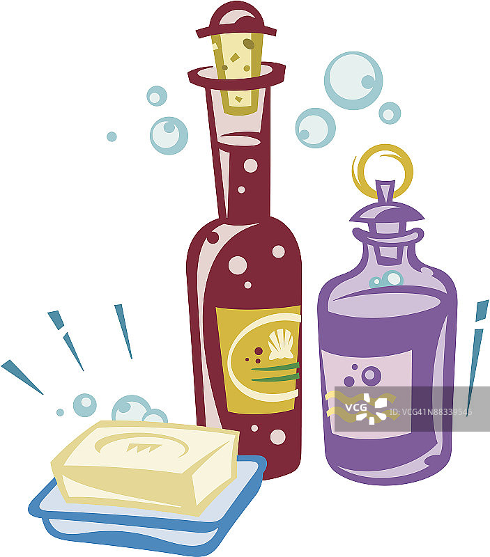 彩色浴油和肥皂图片素材