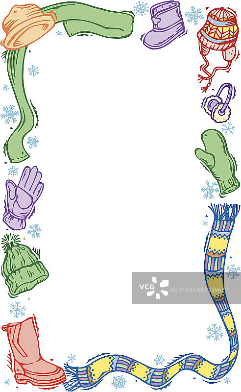 花边和彩色冬季服装配饰图片素材