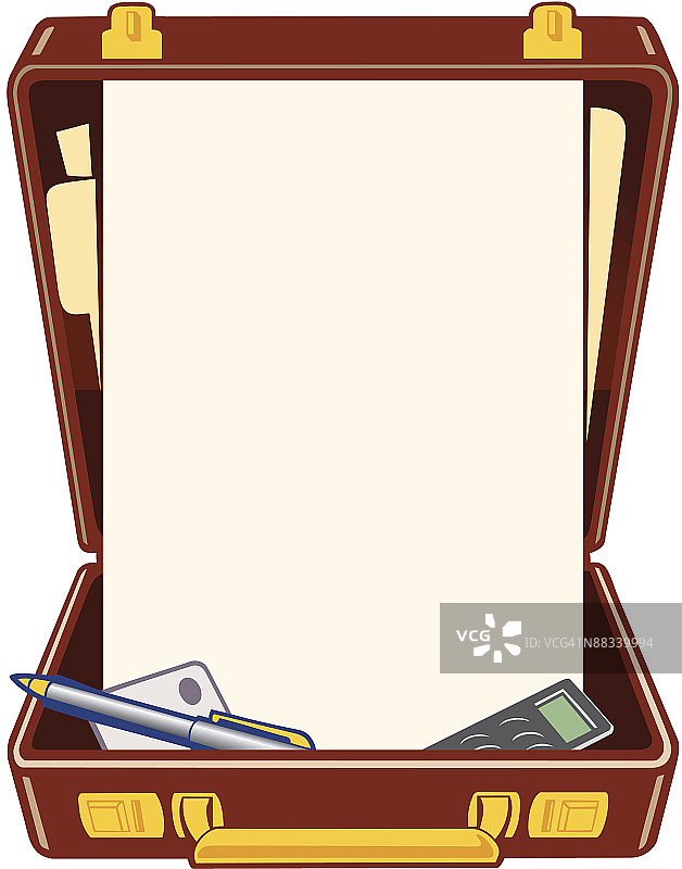 彩色打开的公文包边框图片素材