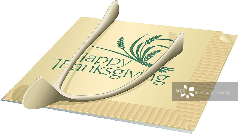 叉骨与餐巾：感恩节快乐图片素材