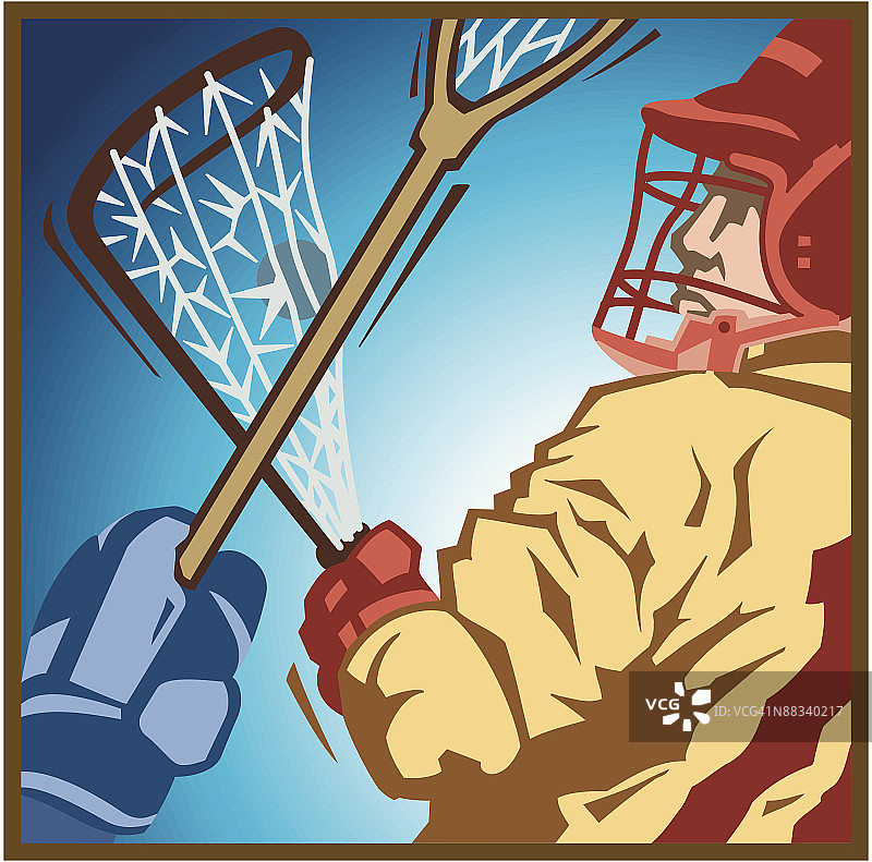 男人们打长曲棍球图片素材