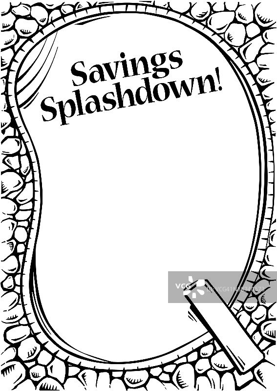 促销大放送横幅边框，游泳池框架图片素材