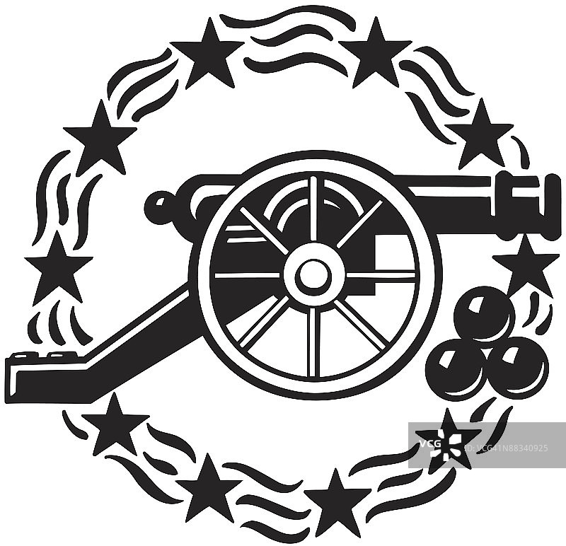 美国独立战争时期的加农炮图片素材