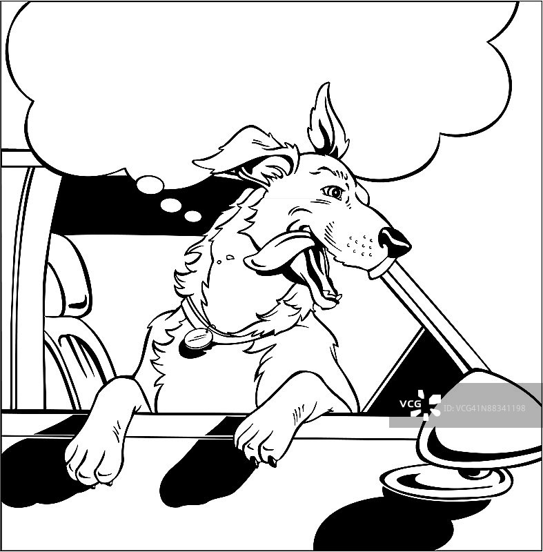 狗狗在汽车里兜风，希望去公园，这就是生活图片素材