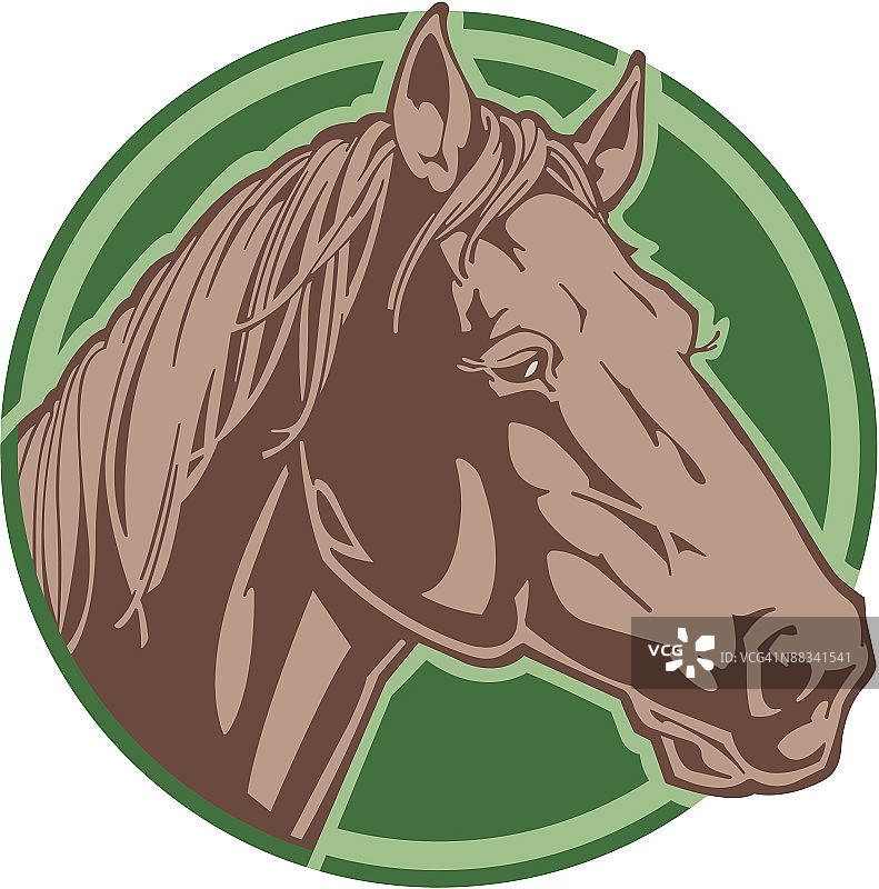 马，彩色，Illustrator Ver. 5，分组元素图片素材
