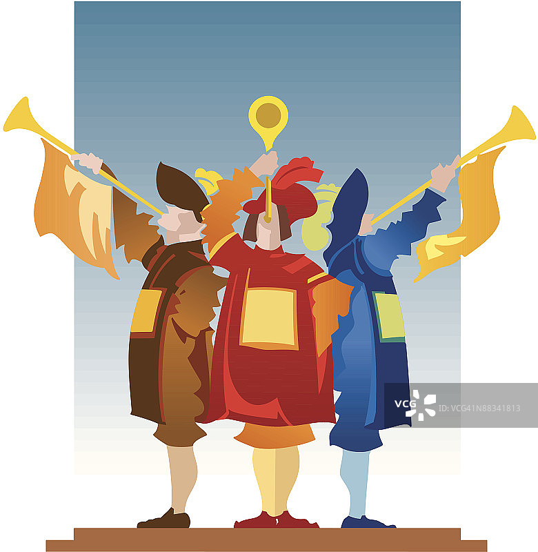 吹喇叭的播音员分层彩色素材图片素材