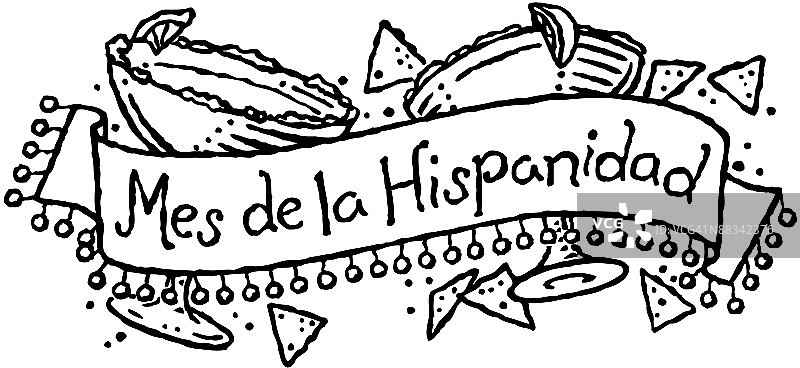 西班牙裔传统月banner薯条玛格丽特酒杯标题图片素材