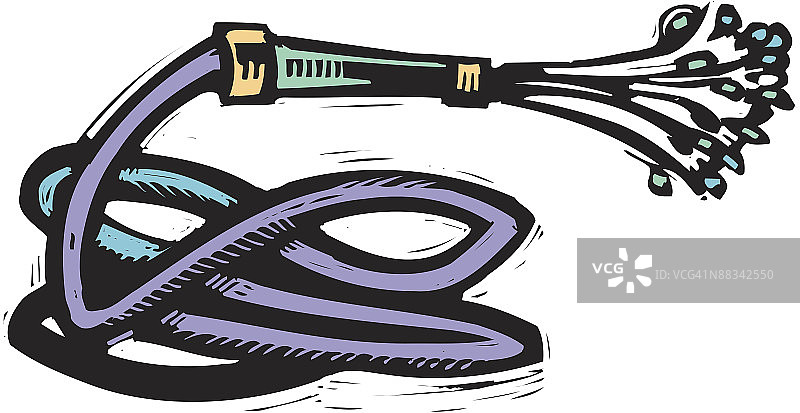 彩色消防软管喷水图片素材