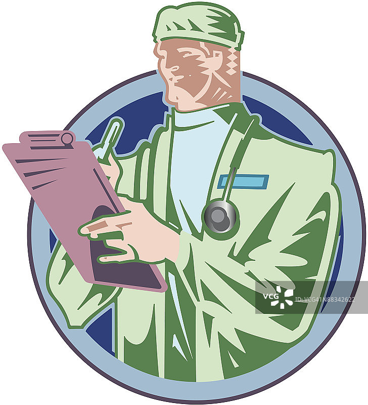 医生在图表上书写图片素材