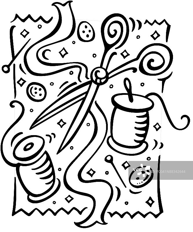 缝纫元素分层设计“面料促销”“缝合”图片素材