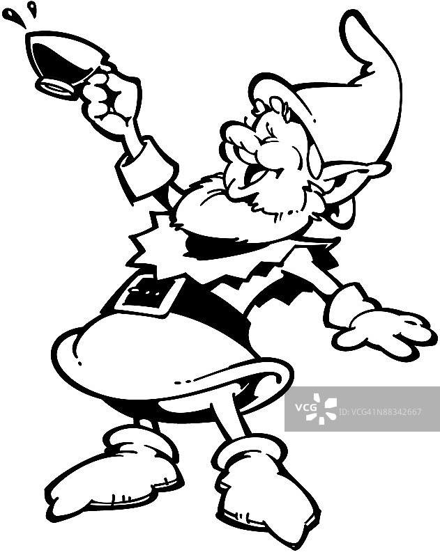 精灵拿着杯子图片素材