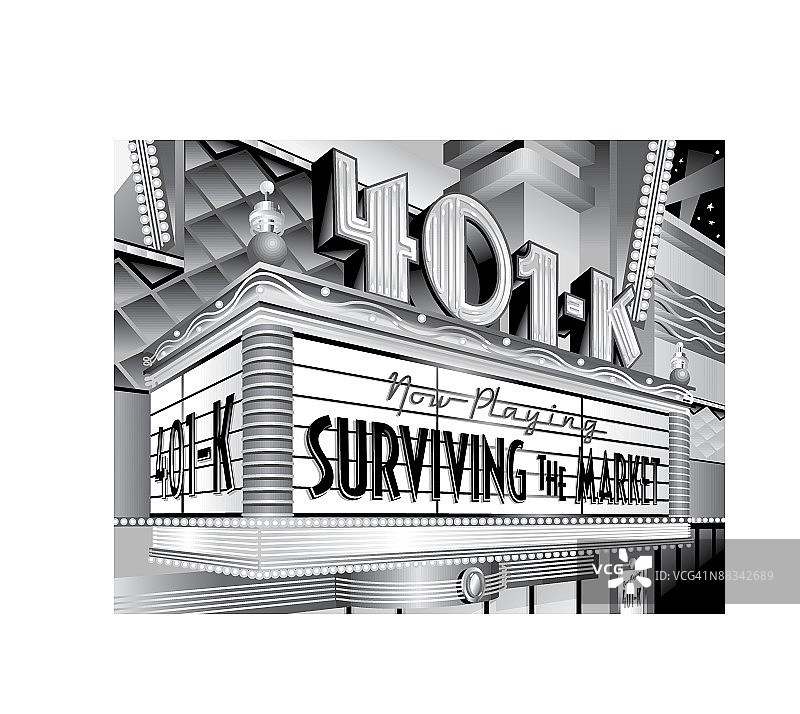 跑马灯，401K，正在上映，在市场中生存，灰度图片素材