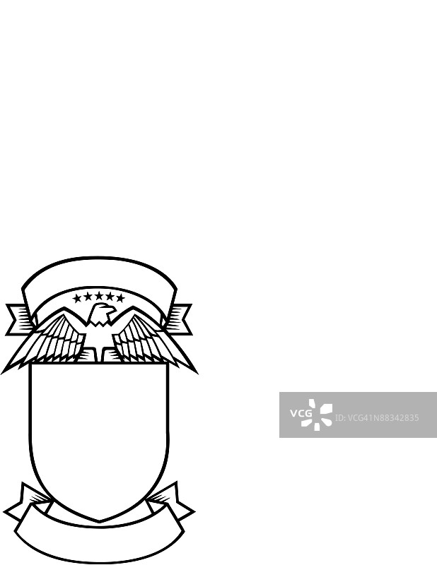 带有老鹰和星星的奖牌图片素材