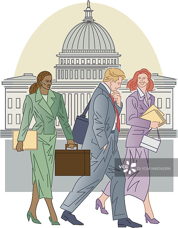 在国会大厦前的人们图片素材