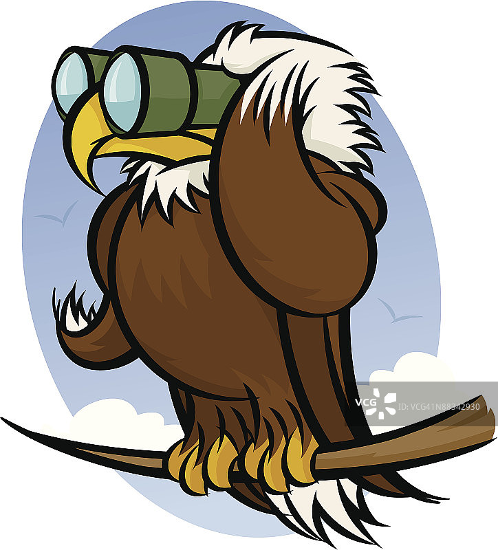 彩色老鹰双筒望远镜观测图片素材