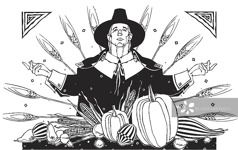 朝圣者感恩图片素材