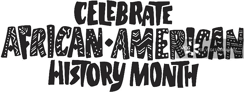庆祝非裔美国人历史月非洲印花组合元素标题图片素材