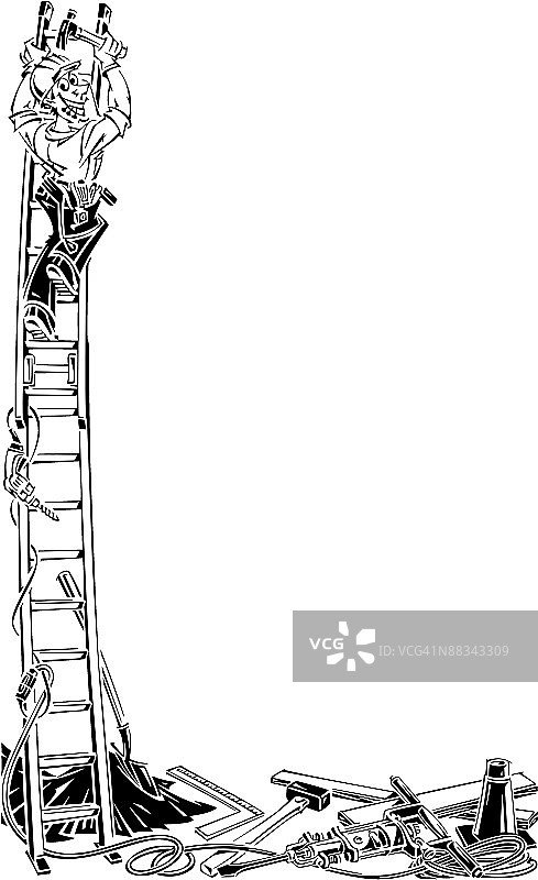 边框，L形建筑工地图片素材