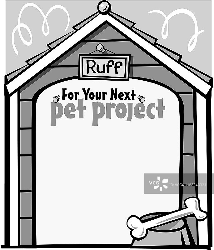 标题边框：宠物项目，狗屋框架图片素材