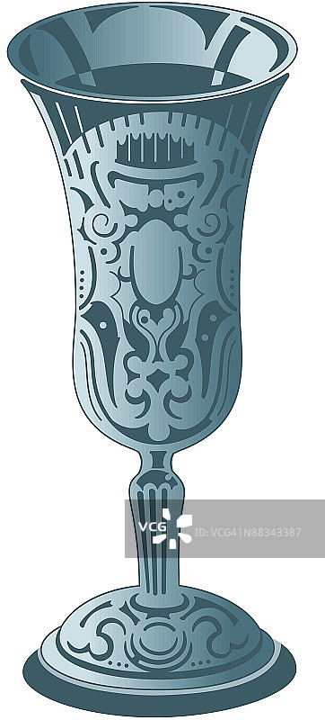 华丽的葡萄酒高脚杯，彩色图片素材