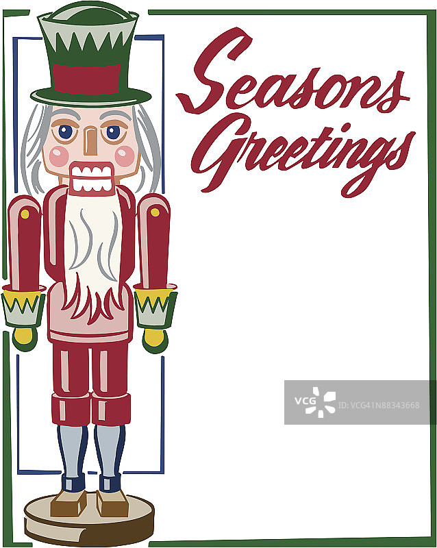 边框标题节日问候胡桃夹子图片素材