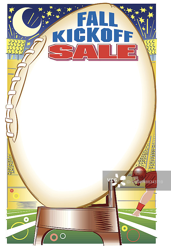 彩色分层秋季促销足球边框图片素材