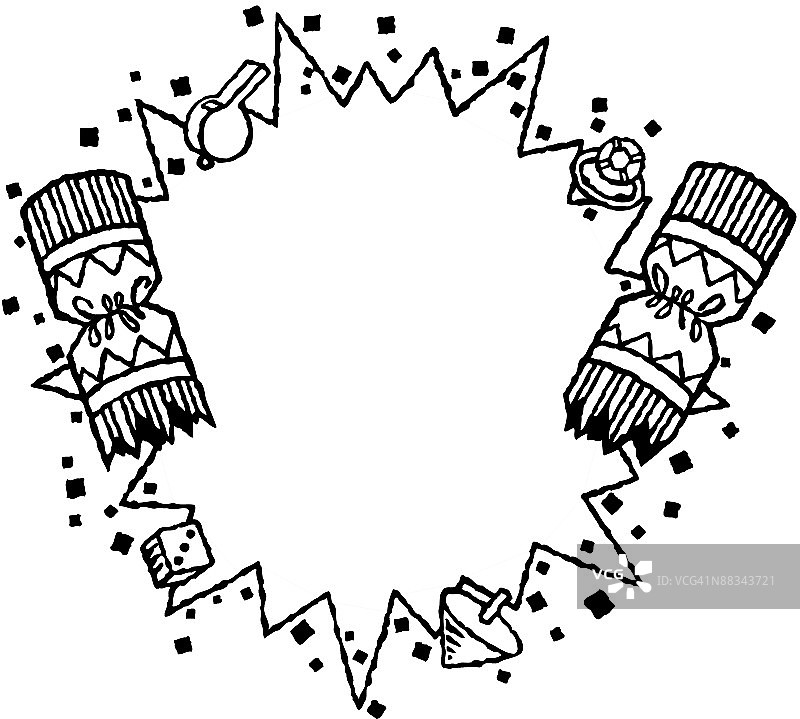 爆炸彩炮边框组合元素图片素材