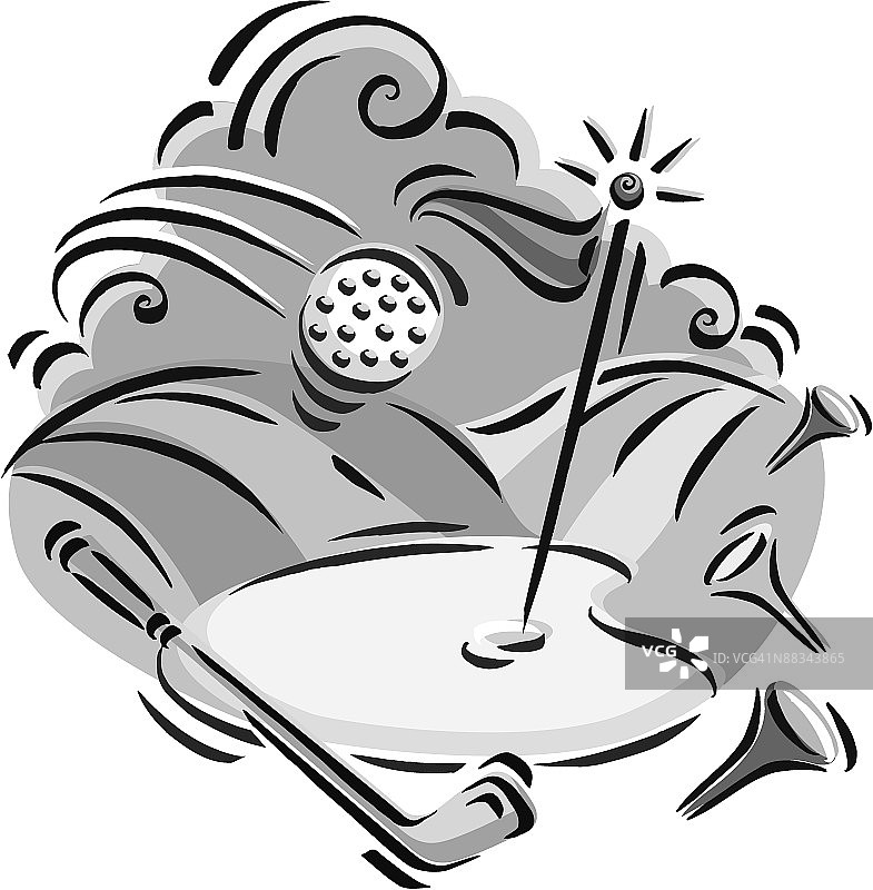 高尔夫蒙太奇：休闲运动图片素材