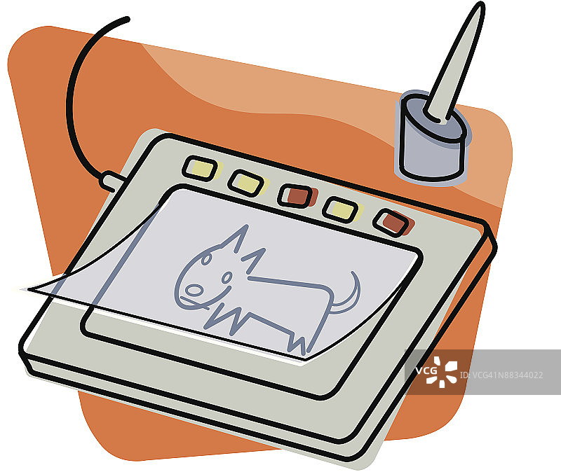 彩色分层手写笔与平板电脑图片素材