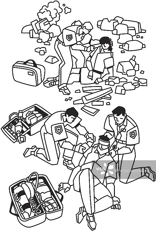事故现场的护理人员图片素材