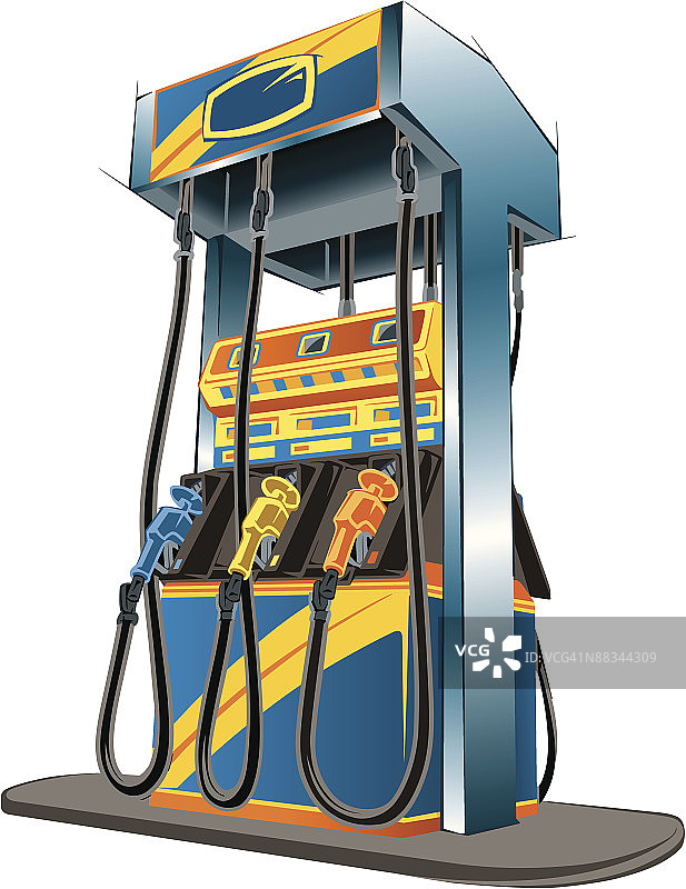 彩色加油泵插画图片素材