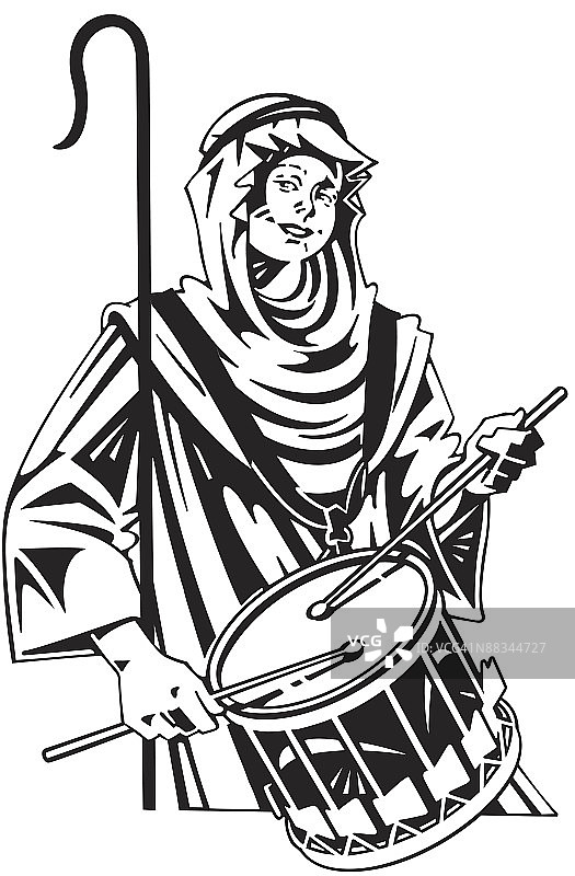 敲鼓的男孩图片素材