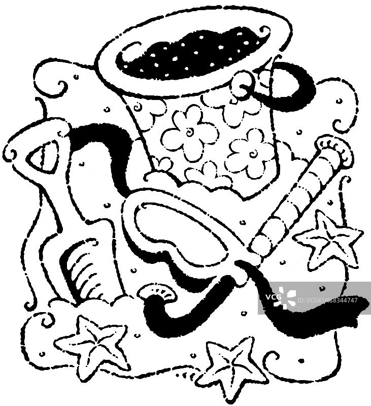 海滩元素：在沙滩上玩耍，享受阳光图片素材