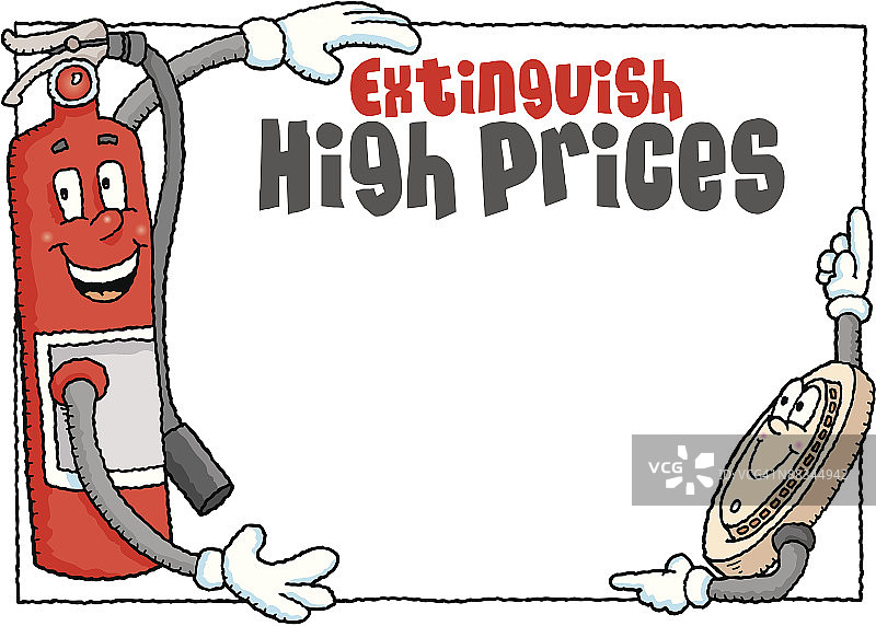 灭火器降价促销主题边框图片素材